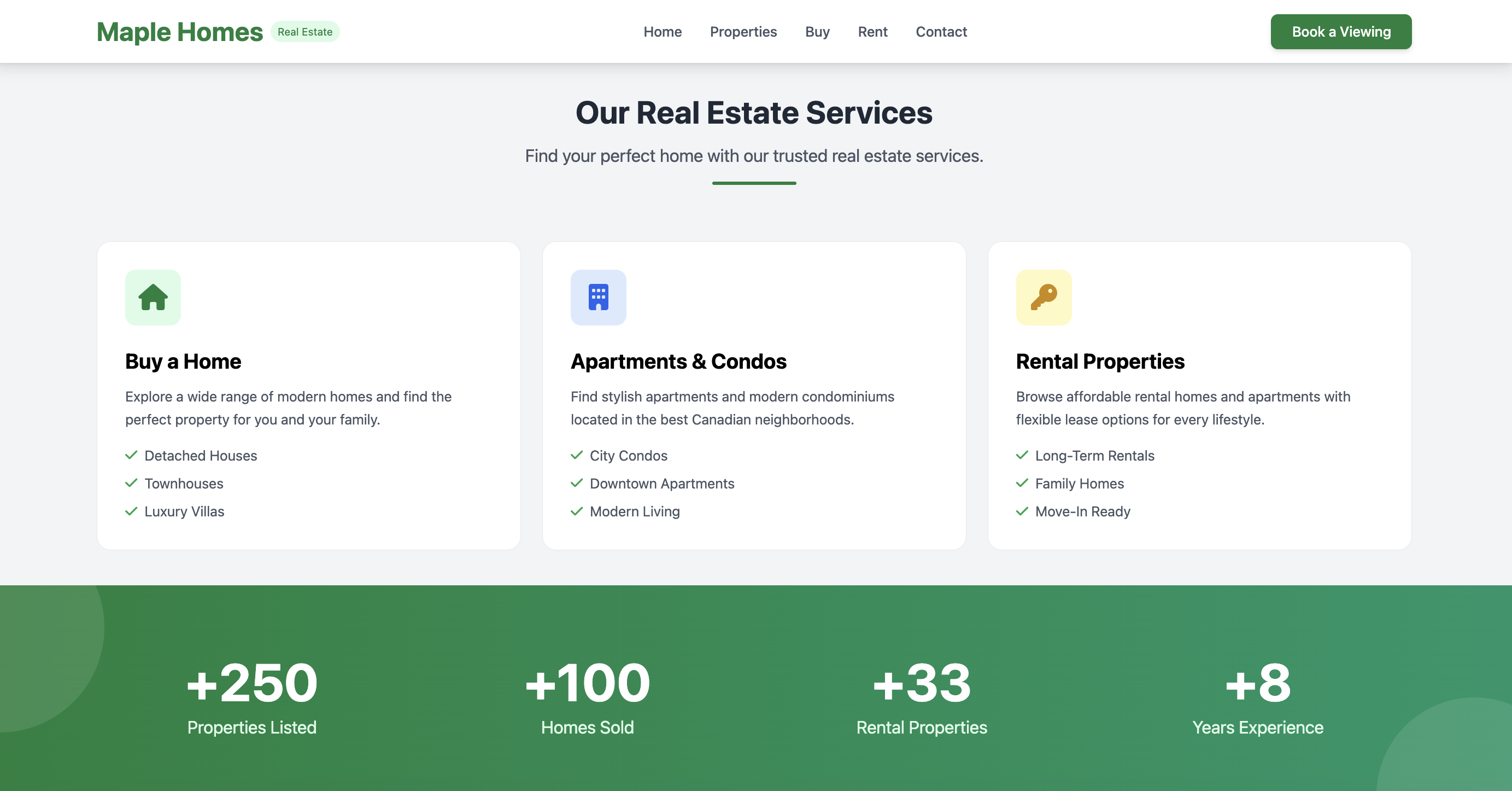 Maple Homes real estate services